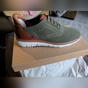 Marc Joseph New York Green and Brown Knit Sneakers